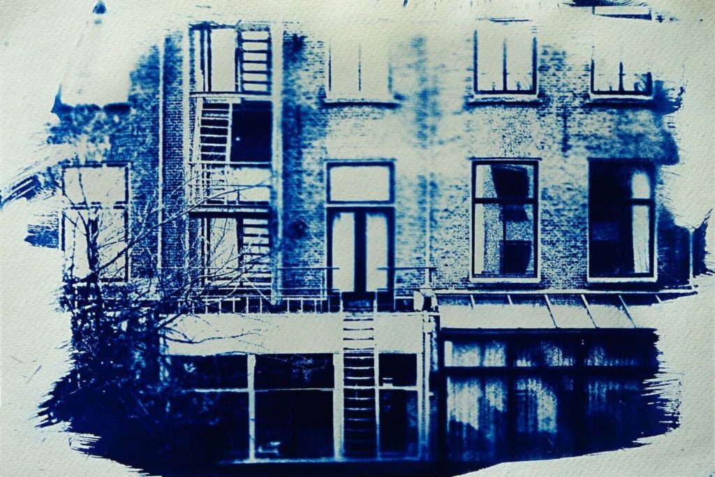 Rear window cyanotype