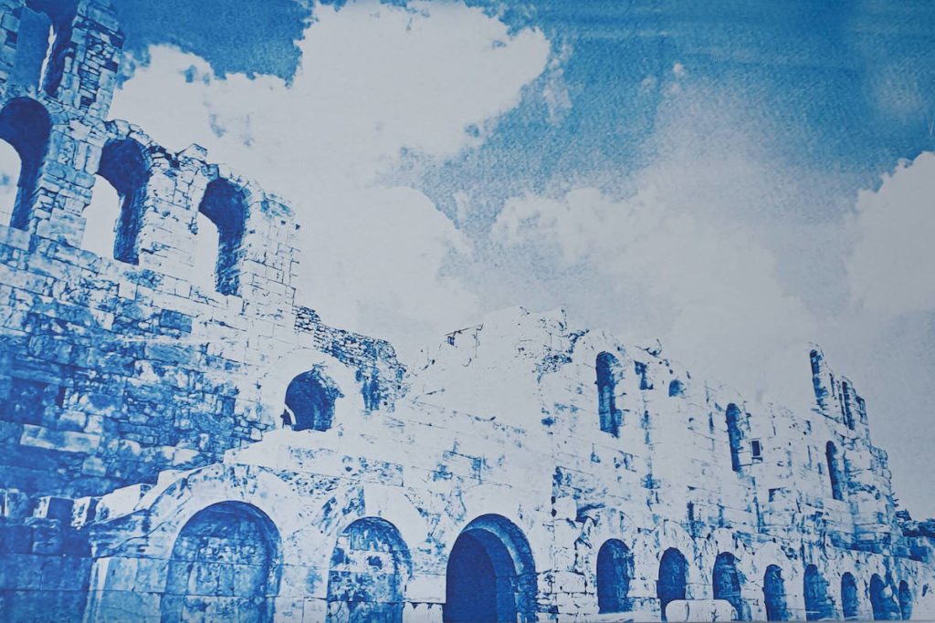 Herodion Arches cyanotype