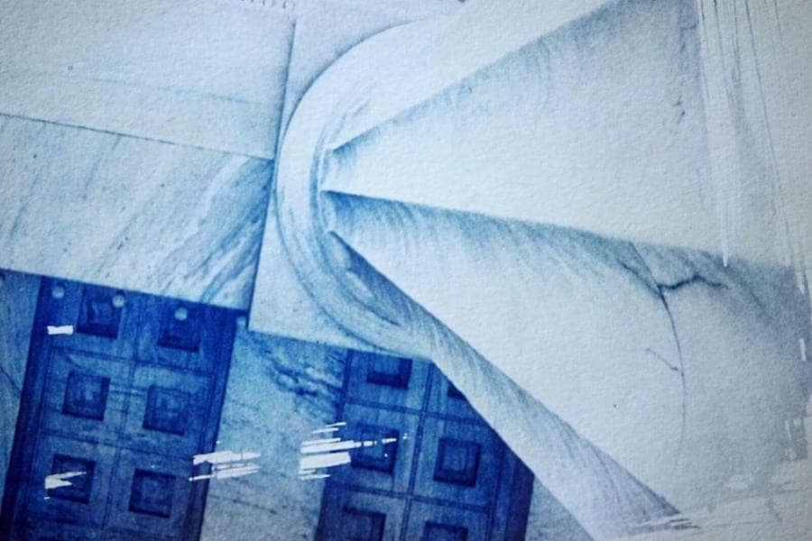 Athens National Library cyanotype