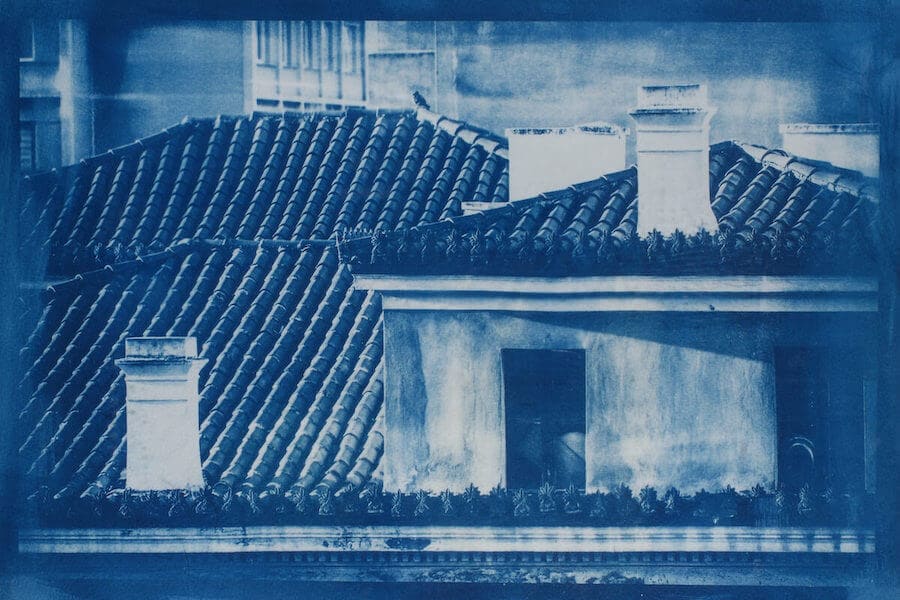 Athinas Street cyanotype