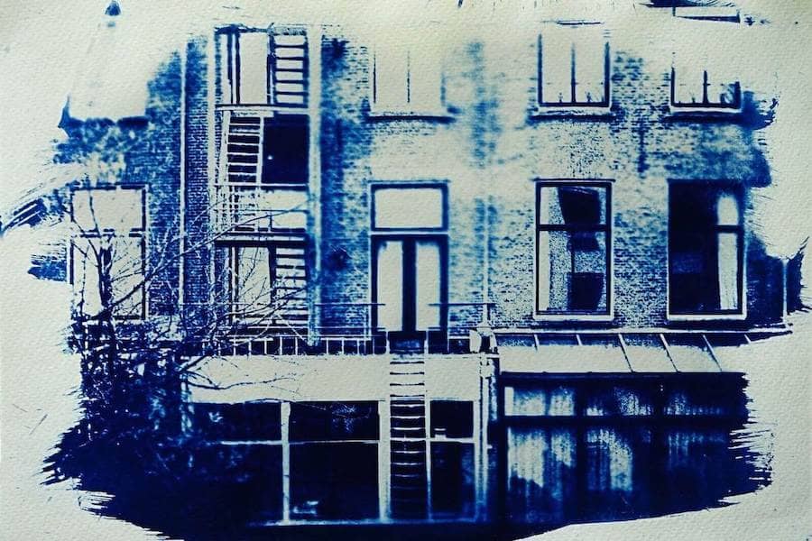 Rear window cyanotype